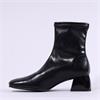 Miss Elastic Block Heel Ankle Boot - Black